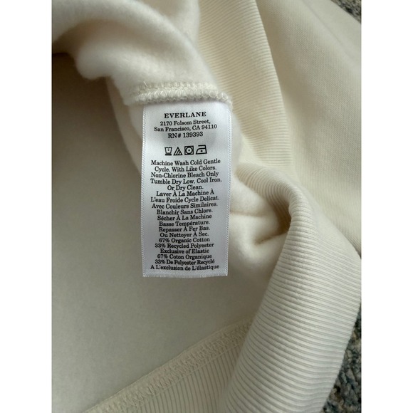 Everlane Luxe Fleece Half-Zip Sweatshirt in Bone Medium Pristine Condition - Picture 4 of 6